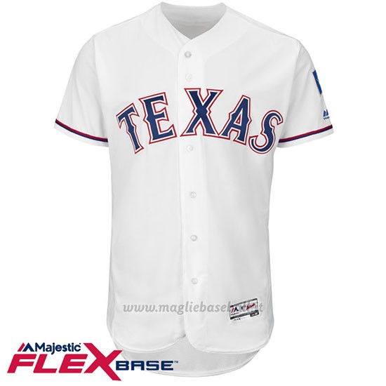 Maglia Baseball Uomo Texas Rangers Blank Bianco Flex Base Autentico Collezione